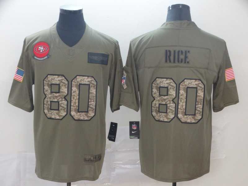 Nike 49ers 80 Jerry Rice 2019 Olive Camo Salute To Service Limited Jersey,We sell and wholesale Nike 49ers 80 Jerry Rice 2019 Olive Camo Salute To Service Limited Jersey on line form chian!